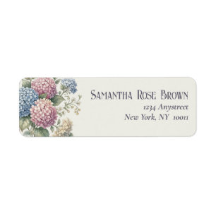 Delicate Hydrangea Flowers Return Address Label