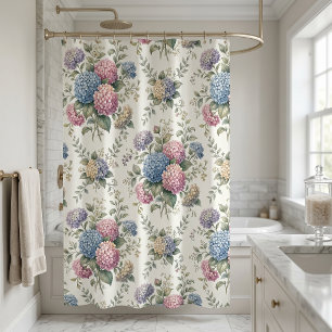 Delicate Hydrangea Flowers Shower Curtain