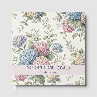 Delicate Hydrangea Flowers Wedding Guest Book