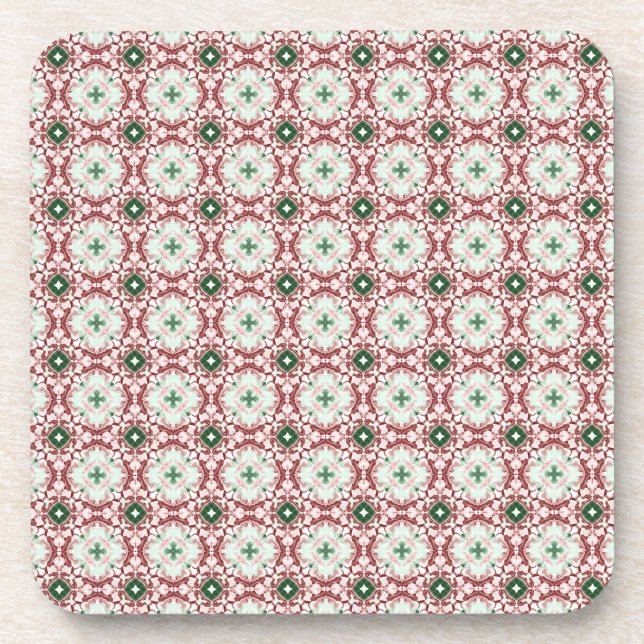 Delicate Intricate Funky Festive Christmas Pattern Coaster (Front)