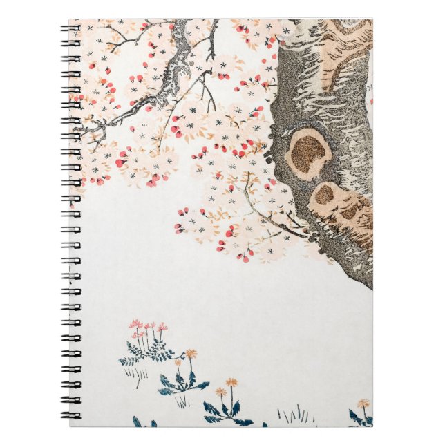Delicate Japanese Cherry Blossom Tree Art Notebook (Front)