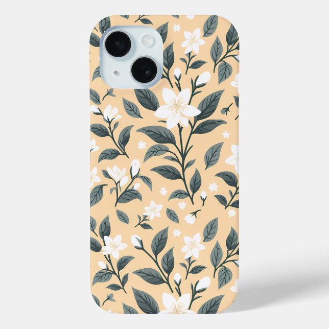 Delicate Jasmine Floral Pattern Case-Mate iPhone Case (Back)