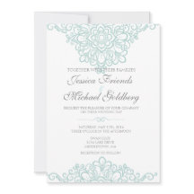 Delicate lace border Wedding Invitations 5x7