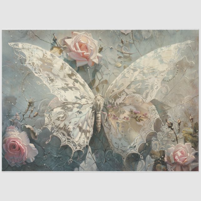 Delicate Lace Butterfly Tissue Paper (Front)