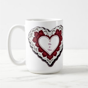 Delicate Lace Heart Card Coffee Mug
