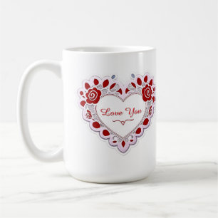 Delicate Lace Heart Card Coffee Mug