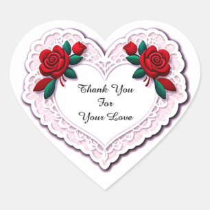 Delicate Lace Heart Card Sticker