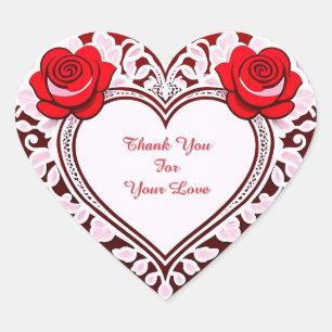 Delicate Lace Heart Card Sticker