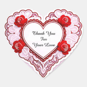 Delicate Lace Heart Card Sticker