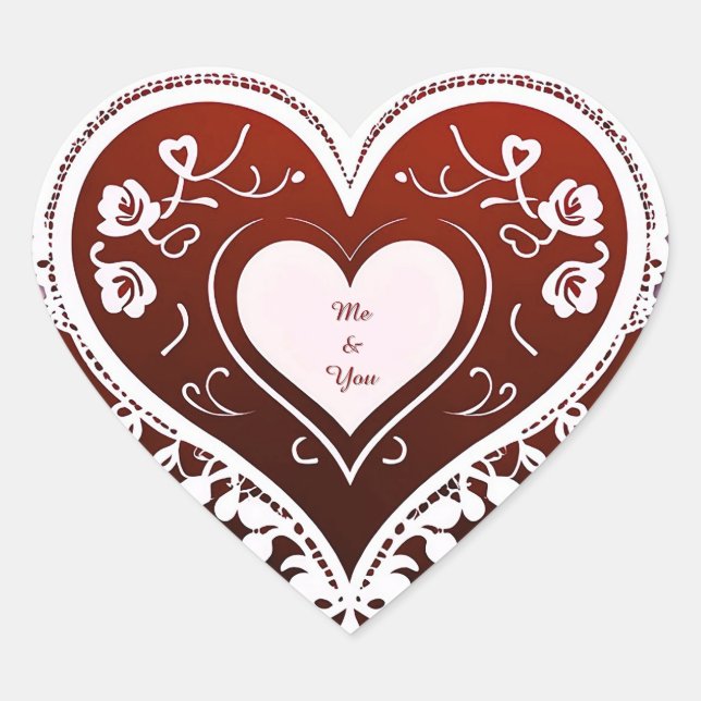 Delicate Lace Heart Card Sticker (Front)