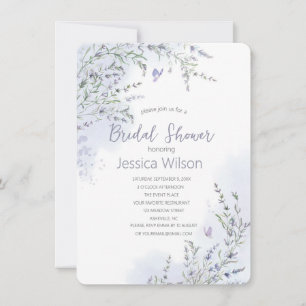 Delicate Lavender Floral Bridal Shower Invitation