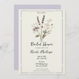 Delicate Lavender Floral Flower Bridal Shower  Invitation