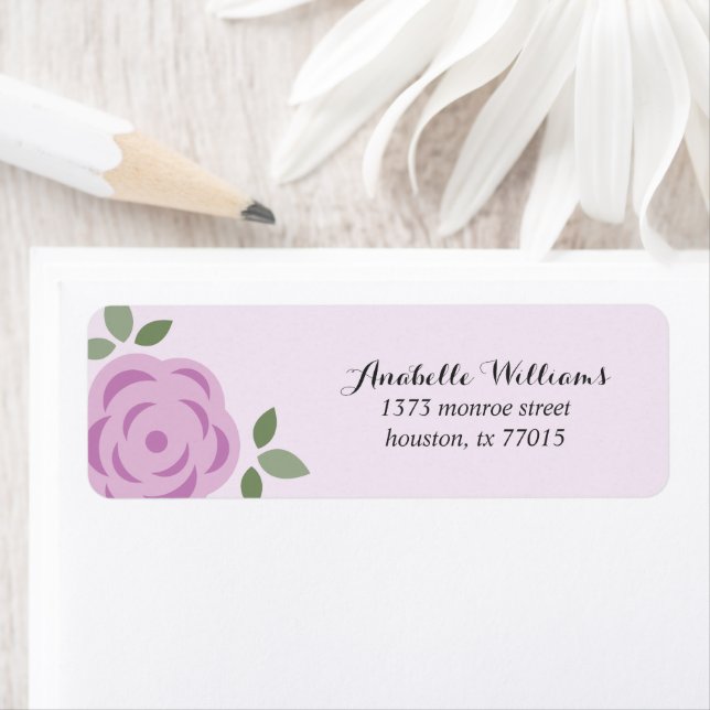 Delicate Lavender Flowers Return Address Label (Insitu)