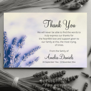 Delicate Lavender Funeral Thank You Cards