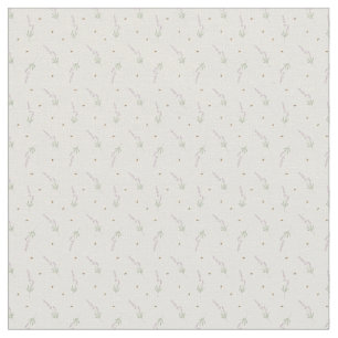 Delicate Lavender & Honeybee Botanical Outline Fabric