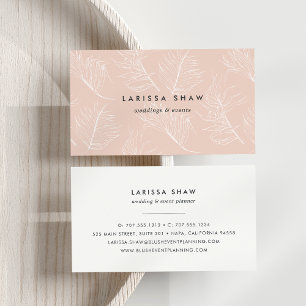 Delicate Leaves Business Card   Blush