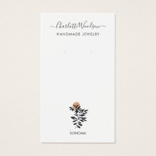 Delicate Leaves Illustration Earring Display Card