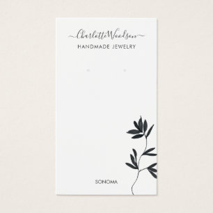 Delicate Leaves Illustration Earring Display Card