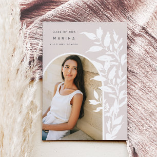 Delicate Leaves Photo Graduation Announcement