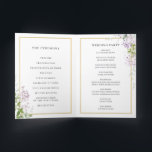 Delicate Lilac Purple Floral Gold Wedding Program<br><div class="desc">Personalise this elegant timeless wedding program with your own wording easily and quickly,  simply press the customise it button to further re-arrange and format the style and placement of the text.  Double sided. The Happy Cat Studio</div>