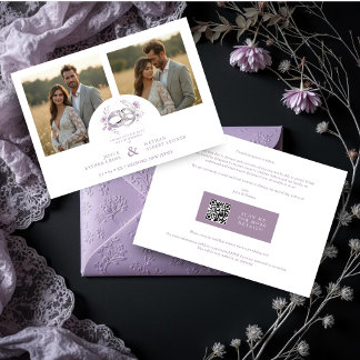 Delicate Lilac Wedding Rings Floral Wedding Save The Date
