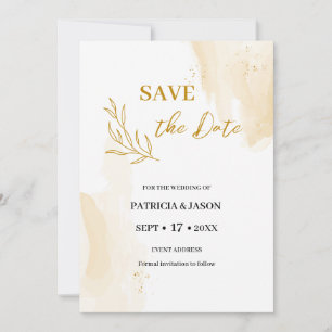 Delicate linear leaves save the date