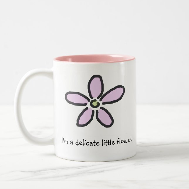 Delicate Little Flower Two-Tone Coffee Mug (Left)