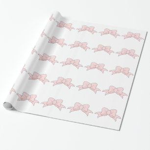Delicate Little Pink Bow Wrapping Paper