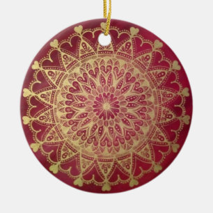 Delicate Love Circle Ceramic Ornament