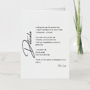 Delicate Love Poem Poetry  Foil Greeting Card
