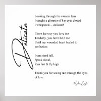 Delicate Love Poem Poetry Wall Art Poster Decor