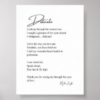 Delicate Love Poem Poetry Wall Art Poster Decor