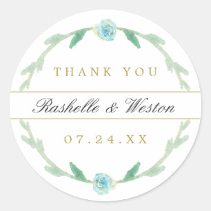 Delicate Love Wedding Thank You Stickers