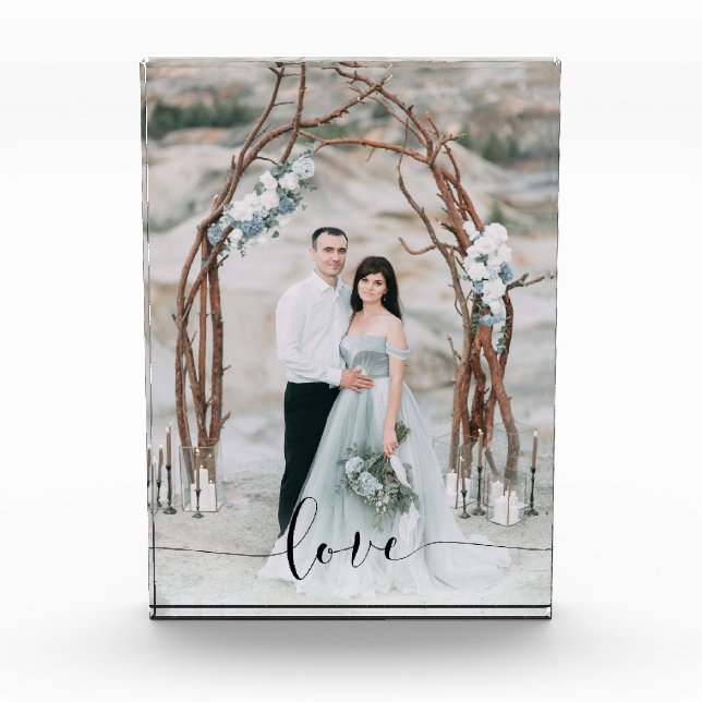 Delicate Love | Your Photo and Calligraphy Overlay Block (Front)
