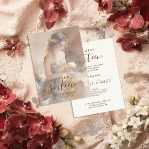 Delicate & Lovely Floral Sweet Sixteen Birthday Invitation