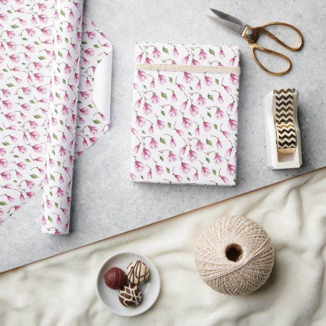 Delicate Magnolia Blossom Wrapping Paper (Crafts)