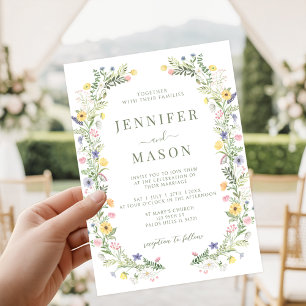 Delicate Meadow Flower Wildflower Garden Wedding Invitation
