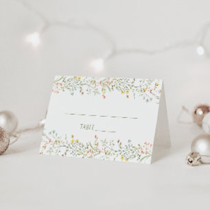 Delicate Meadow Wild Flower Spring Wedding Place Card