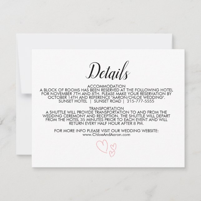 Delicate Minimalist Calligraphy  Details Card (Front)