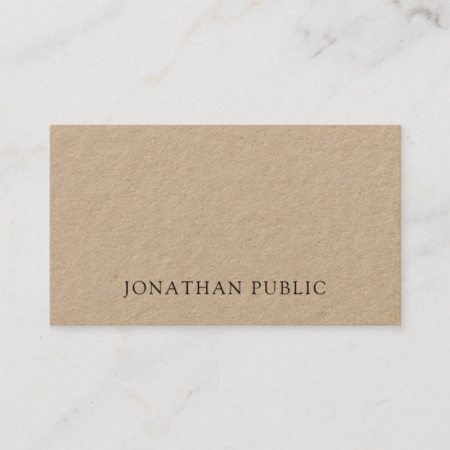 Delicate Minimalist Design Modern Unique Plain Business Card (Front)