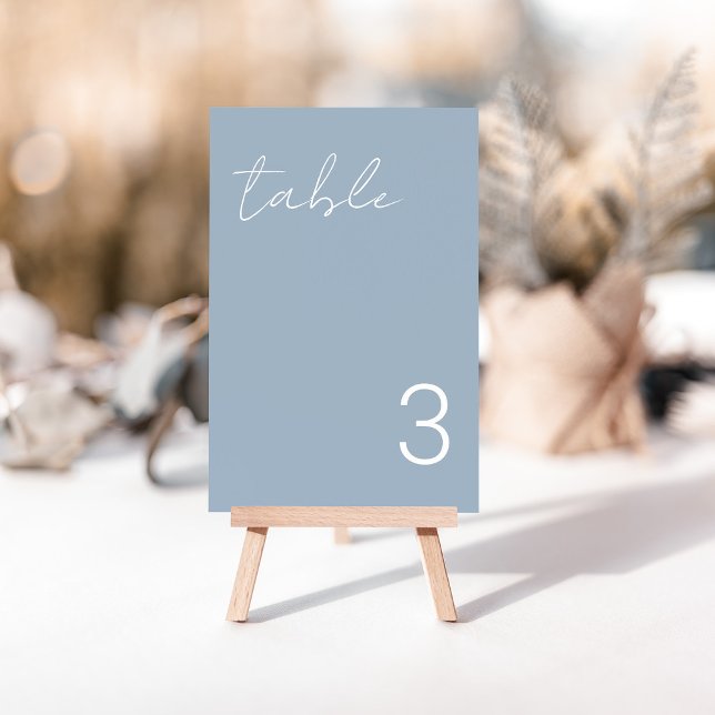 Delicate Minimalist Dusty Blue Table Number Cards (Creator Uploaded)