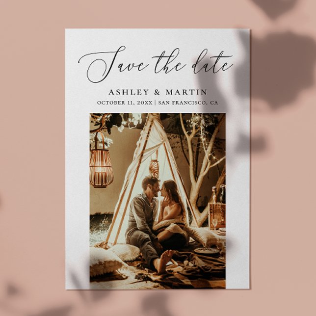 Delicate Minimalist Script | Clean Photo Wedding Save The Date (Creator Uploaded)