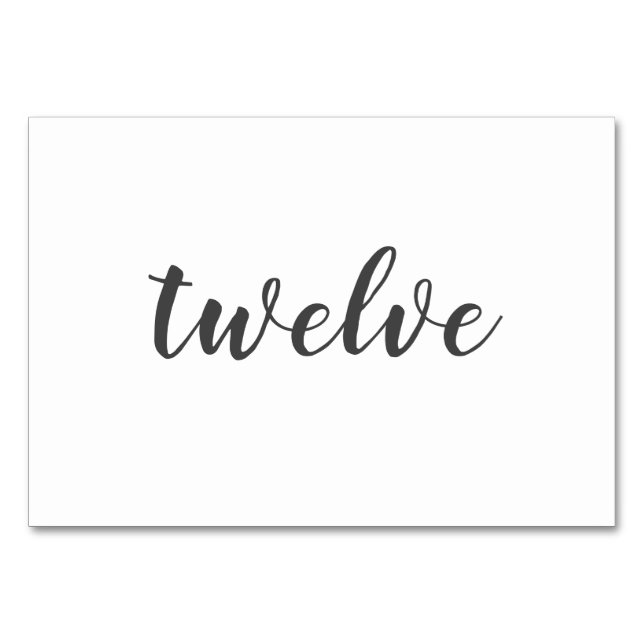 Delicate Minimalist Wedding Table Numbers (Front)