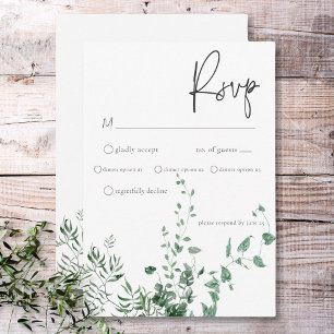 Delicate Modern Tropical Rainforest Foliage Dinner RSVP Card