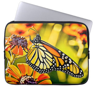 Delicate Monarch Butterfly Bloom Design Laptop Sleeve