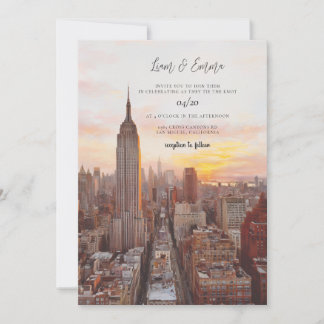 Delicate New York City Wedding Invitation