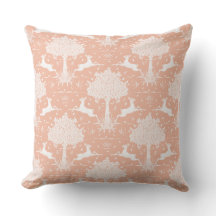 Delicate Oak and Deer Peach Pillow 