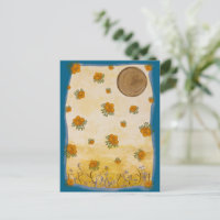 Delicate Orange Floral Dreamy Nature Collage Art