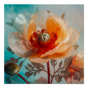 Delicate Orange Flower  Poster