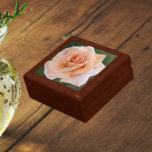 Delicate Orange Rose Bloom Floral Gift Box<br><div class="desc">Store trinkets,  jewellery and other small keepsakes in this wooden gift box with ceramic tile that features the photo image of a delicate,  orange Rose bloom. A lovely,  floral design! Select your gift box size and colour.</div>